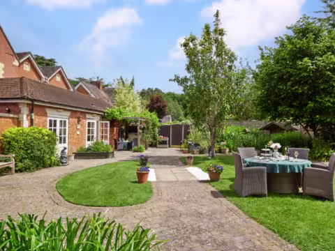 Landscaped garden at The Boynes Care Centre