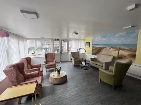A shared living space at Red Rose Care Home